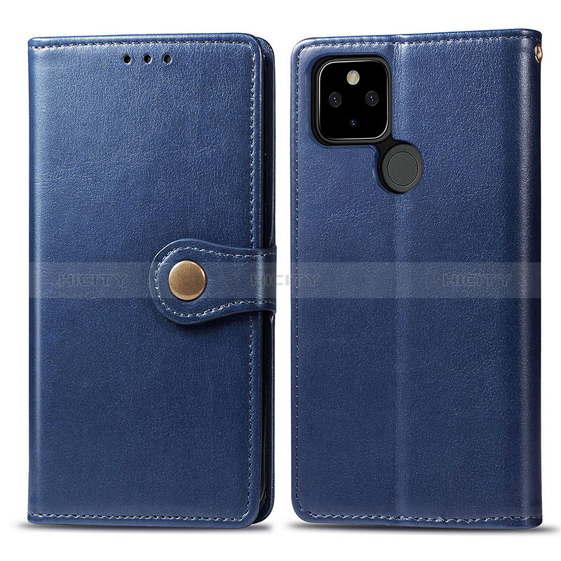 Custodia Portafoglio In Pelle Cover con Supporto S05D per Google Pixel 4a 5G Blu