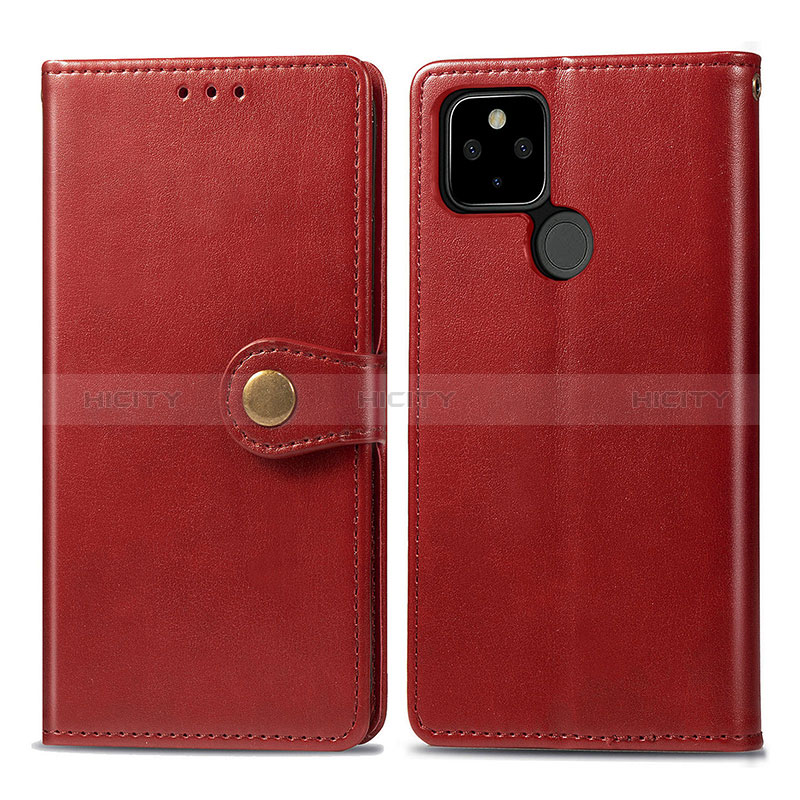 Custodia Portafoglio In Pelle Cover con Supporto S05D per Google Pixel 5