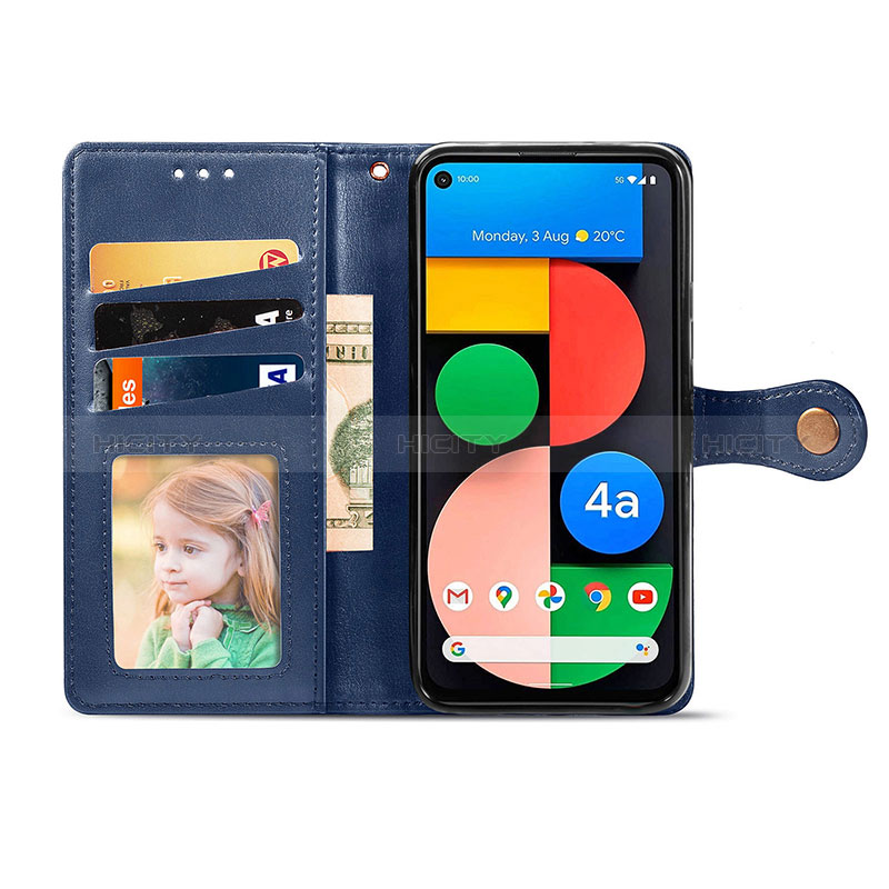 Custodia Portafoglio In Pelle Cover con Supporto S05D per Google Pixel 5