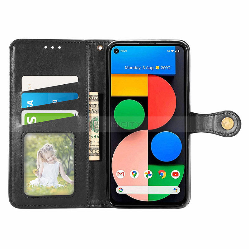 Custodia Portafoglio In Pelle Cover con Supporto S05D per Google Pixel 5a 5G