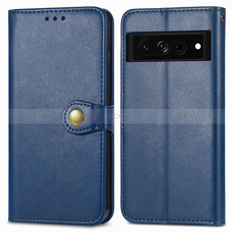 Custodia Portafoglio In Pelle Cover con Supporto S05D per Google Pixel 7 Pro 5G Blu