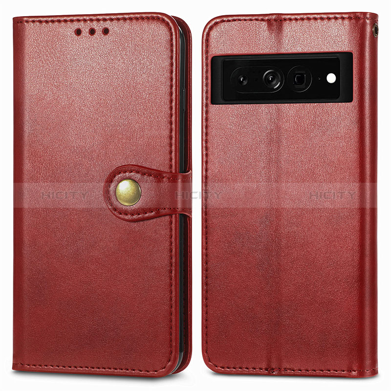 Custodia Portafoglio In Pelle Cover con Supporto S05D per Google Pixel 7 Pro 5G Rosso