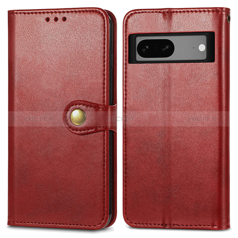 Custodia Portafoglio In Pelle Cover con Supporto S05D per Google Pixel 7a 5G Rosso