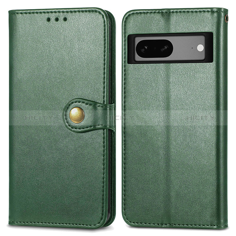 Custodia Portafoglio In Pelle Cover con Supporto S05D per Google Pixel 7a 5G Verde