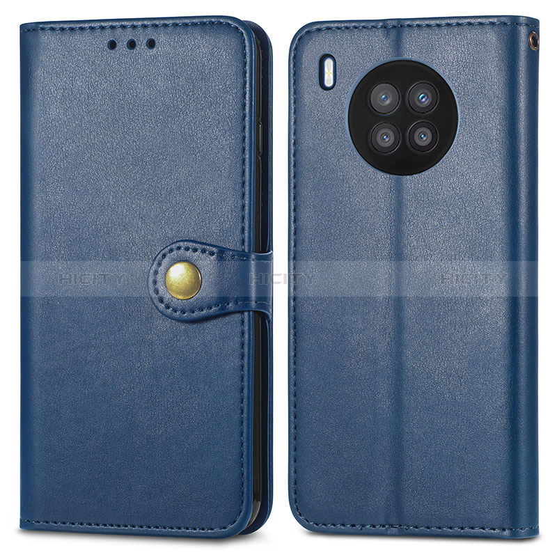 Custodia Portafoglio In Pelle Cover con Supporto S05D per Huawei Honor 50 Lite Blu