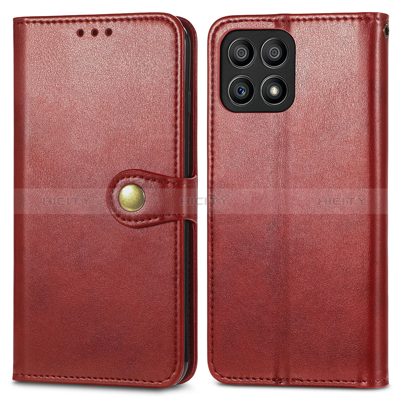 Custodia Portafoglio In Pelle Cover con Supporto S05D per Huawei Honor X30i Rosso