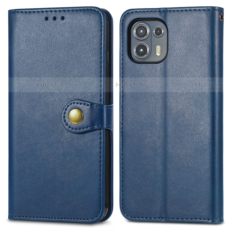 Custodia Portafoglio In Pelle Cover con Supporto S05D per Motorola Moto Edge 20 Lite 5G Blu