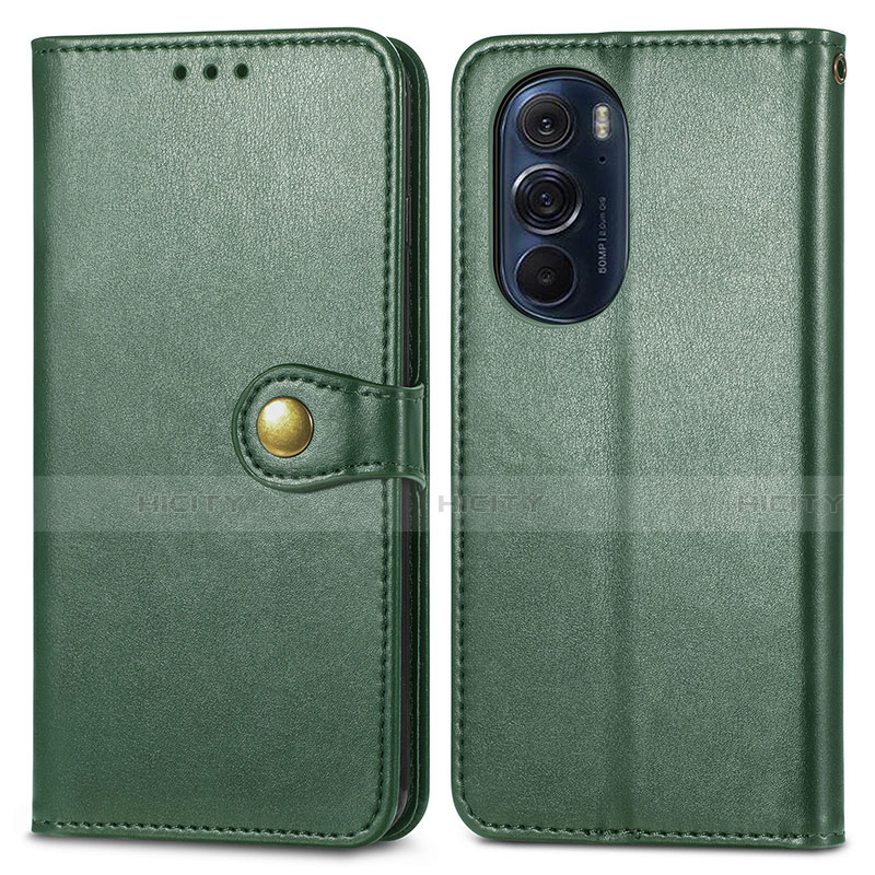 Custodia Portafoglio In Pelle Cover con Supporto S05D per Motorola Moto Edge 30 Pro 5G Verde