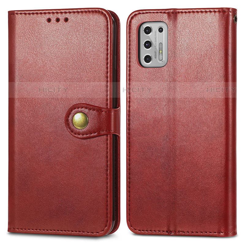 Custodia Portafoglio In Pelle Cover con Supporto S05D per Motorola Moto G Stylus (2021) Rosso