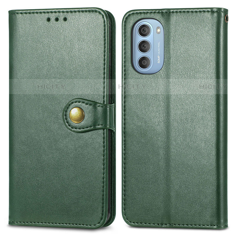 Custodia Portafoglio In Pelle Cover con Supporto S05D per Motorola Moto G51 5G Verde