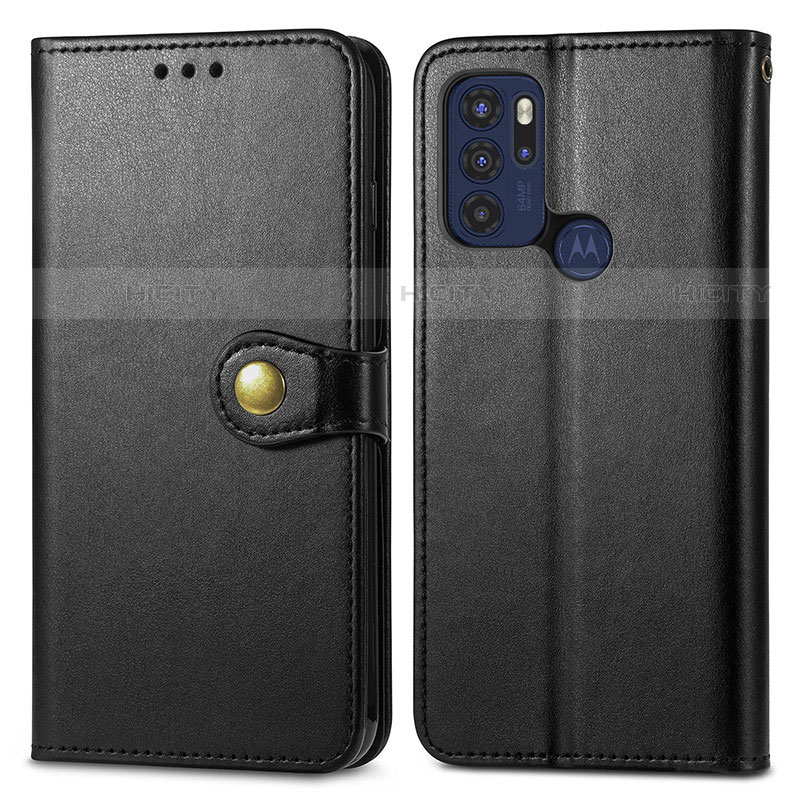 Custodia Portafoglio In Pelle Cover con Supporto S05D per Motorola Moto G60s Nero