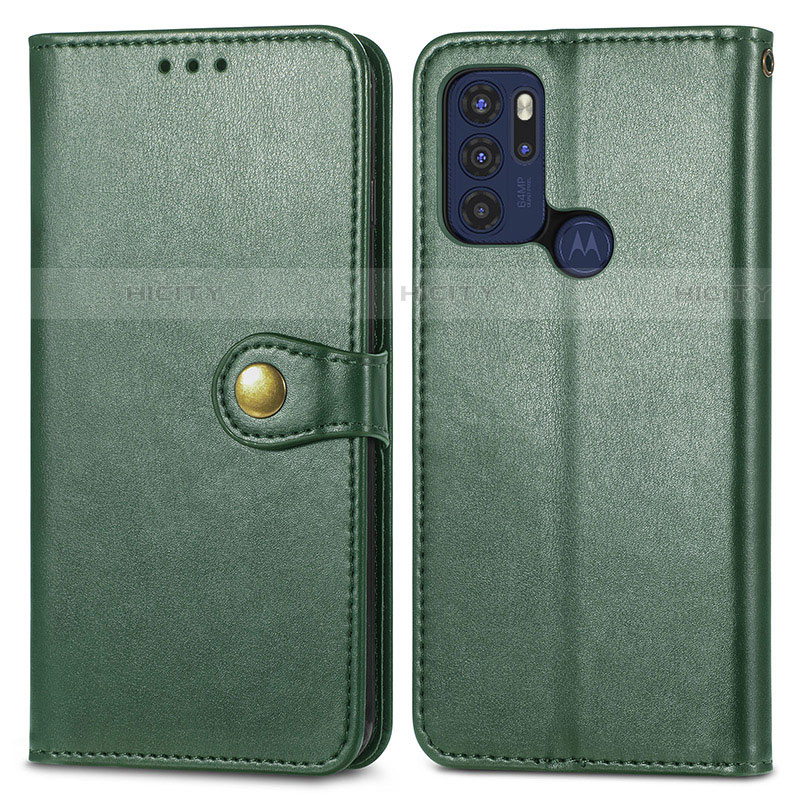 Custodia Portafoglio In Pelle Cover con Supporto S05D per Motorola Moto G60s Verde