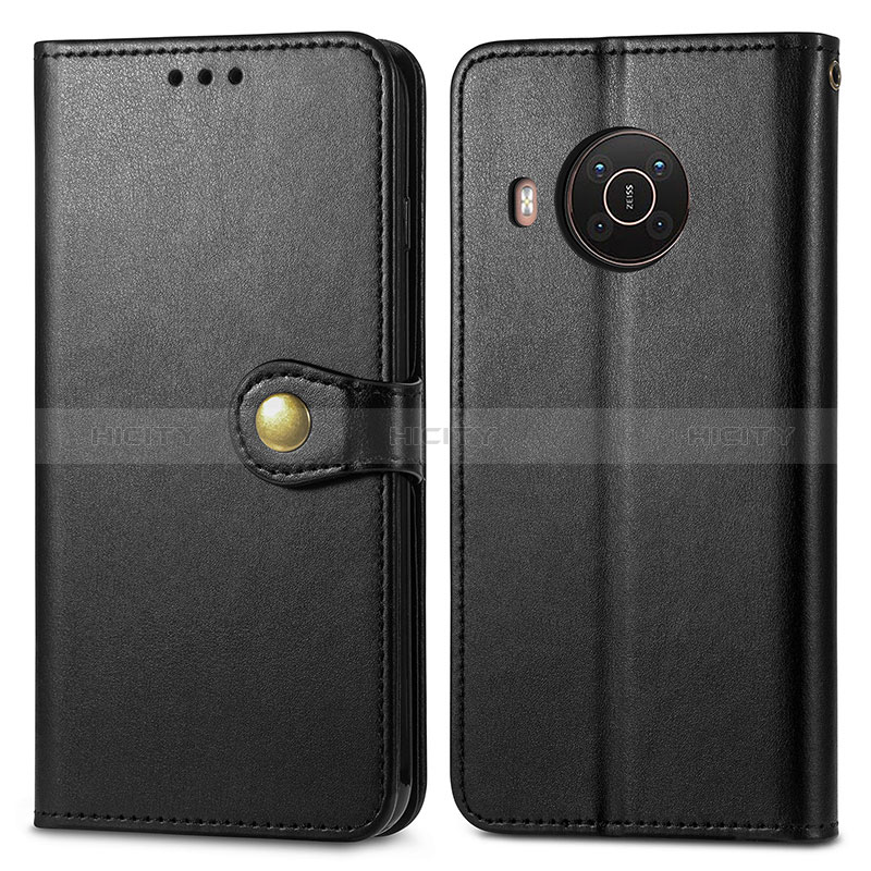 Custodia Portafoglio In Pelle Cover con Supporto S05D per Nokia X20 Nero