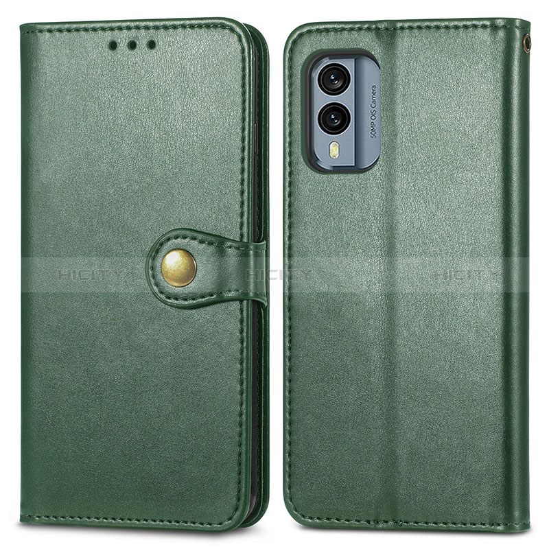 Custodia Portafoglio In Pelle Cover con Supporto S05D per Nokia X30 5G Verde