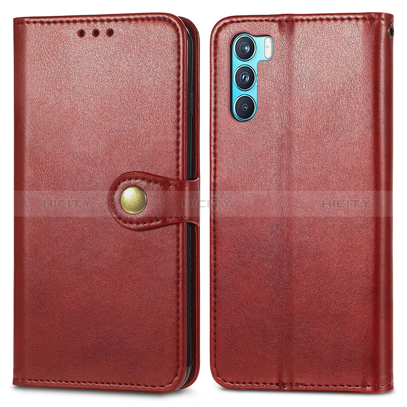 Custodia Portafoglio In Pelle Cover con Supporto S05D per Oppo K9 Pro 5G Rosso