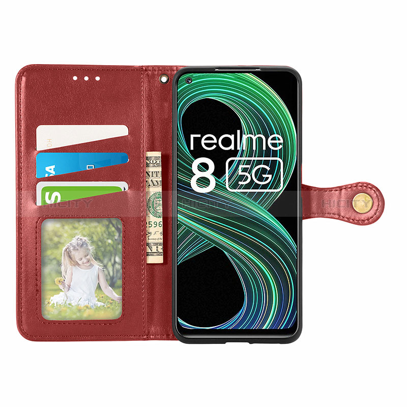 Custodia Portafoglio In Pelle Cover con Supporto S05D per Realme 8 5G