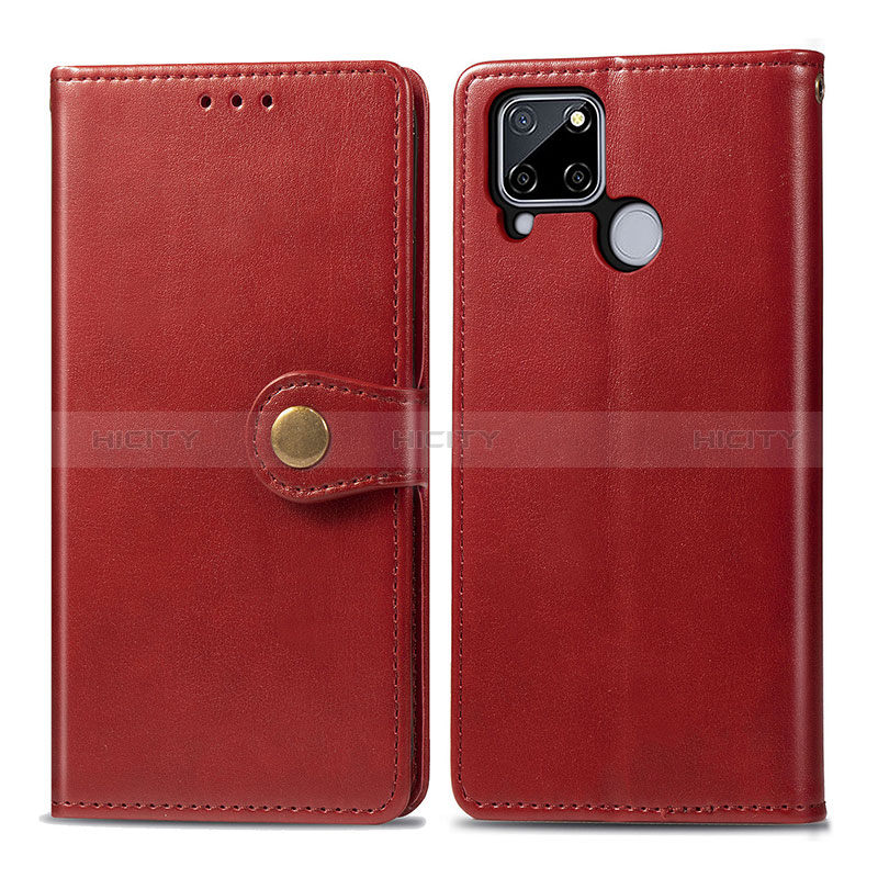 Custodia Portafoglio In Pelle Cover con Supporto S05D per Realme C12 Rosso