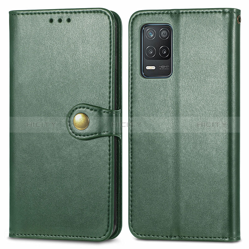 Custodia Portafoglio In Pelle Cover con Supporto S05D per Realme Narzo 30 5G Verde