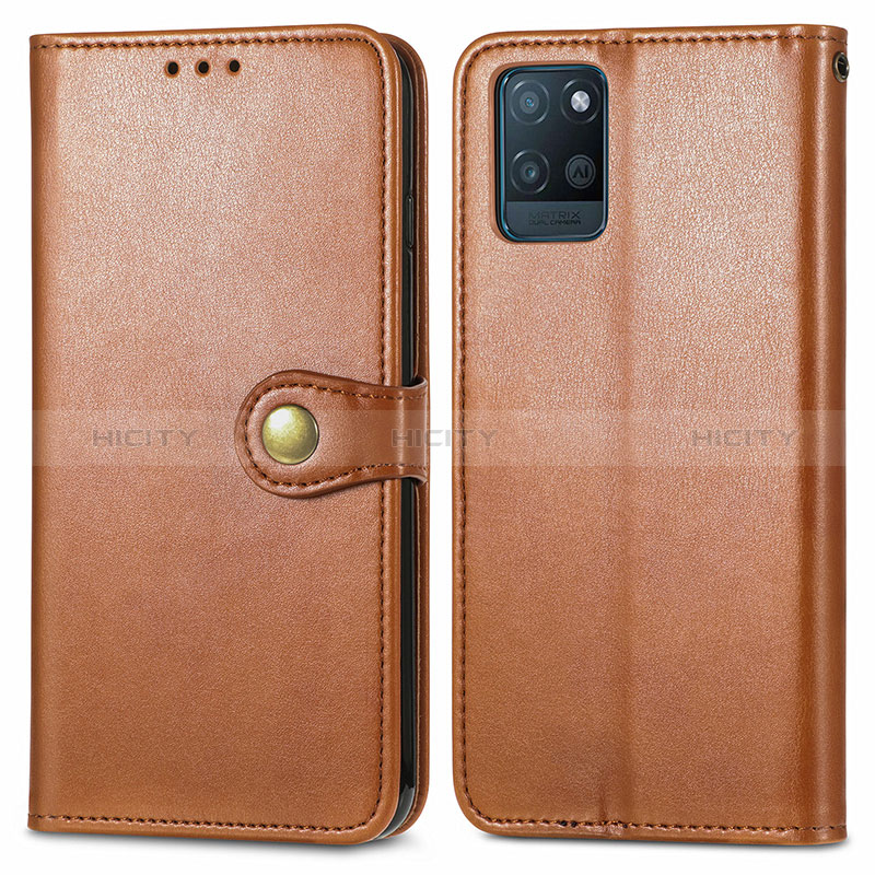 Custodia Portafoglio In Pelle Cover con Supporto S05D per Realme V11s 5G Marrone