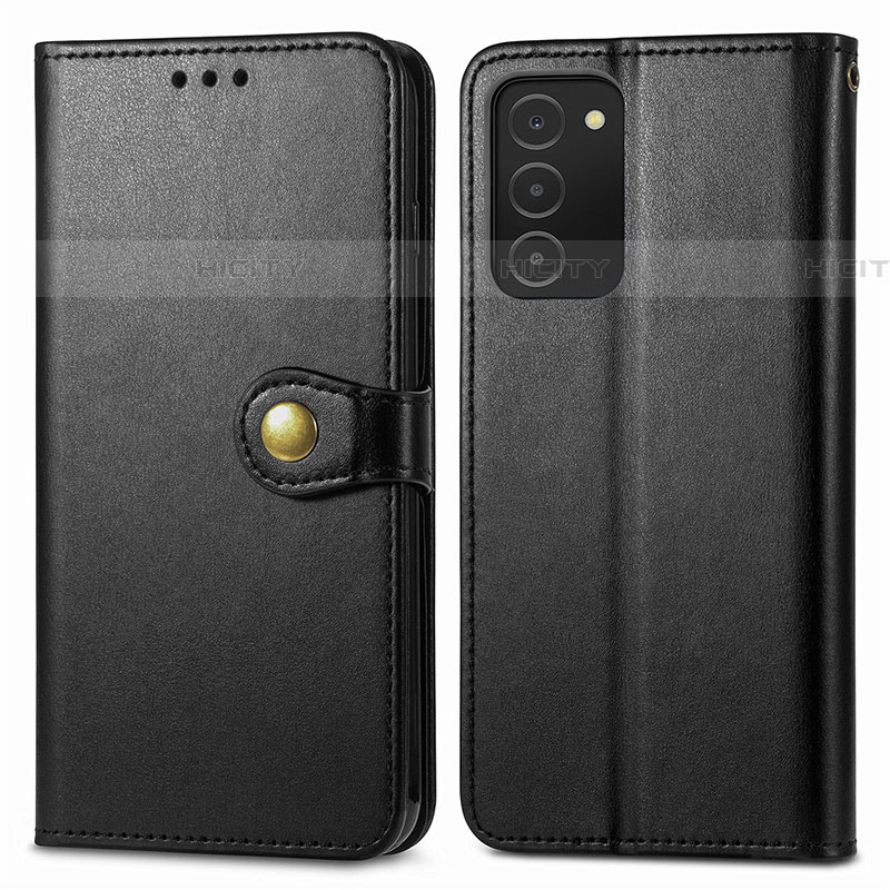 Custodia Portafoglio In Pelle Cover con Supporto S05D per Samsung Galaxy A03s Nero