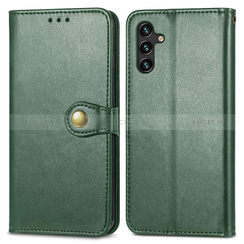 Custodia Portafoglio In Pelle Cover con Supporto S05D per Samsung Galaxy A04s Verde