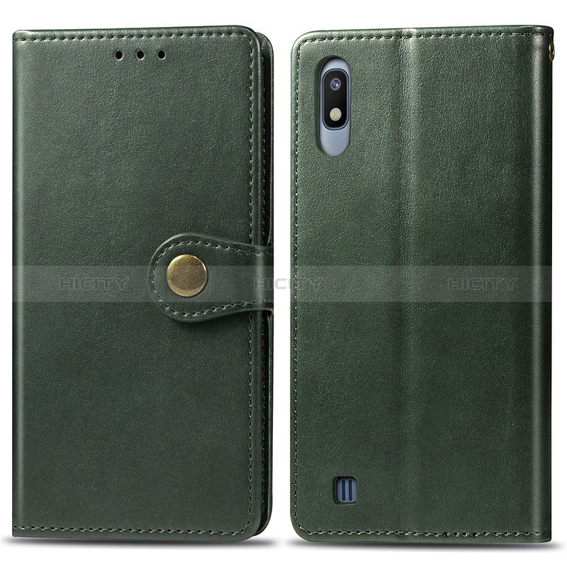 Custodia Portafoglio In Pelle Cover con Supporto S05D per Samsung Galaxy A10 Verde