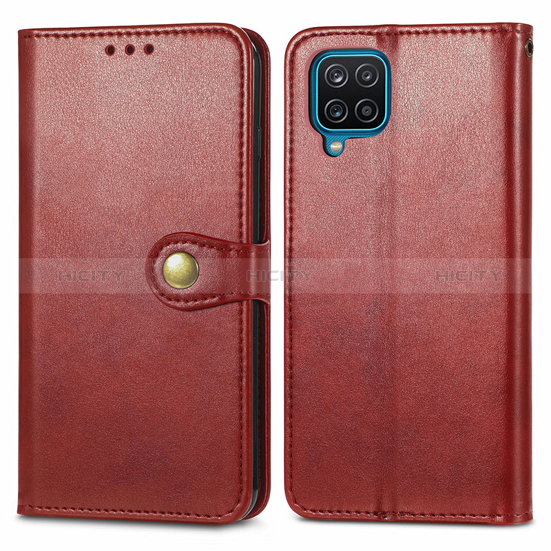 Custodia Portafoglio In Pelle Cover con Supporto S05D per Samsung Galaxy A12 5G Rosso