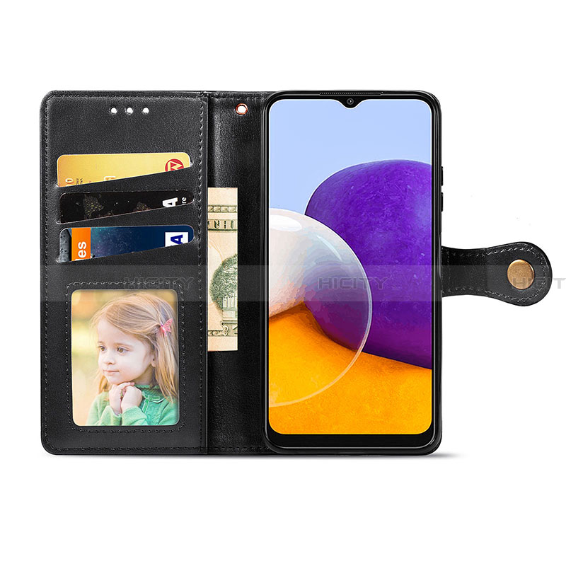 Custodia Portafoglio In Pelle Cover con Supporto S05D per Samsung Galaxy A22 5G