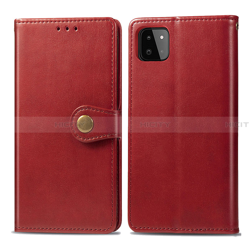 Custodia Portafoglio In Pelle Cover con Supporto S05D per Samsung Galaxy A22 5G Rosso