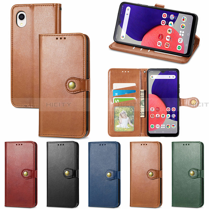 Custodia Portafoglio In Pelle Cover con Supporto S05D per Samsung Galaxy A22 5G SC-56B