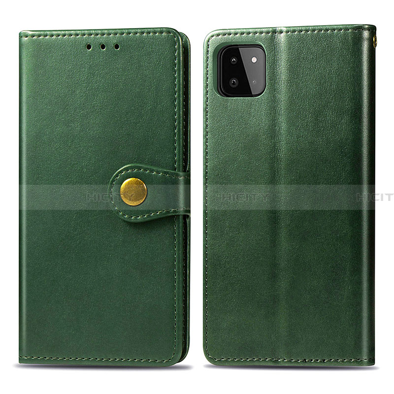 Custodia Portafoglio In Pelle Cover con Supporto S05D per Samsung Galaxy A22 5G Verde