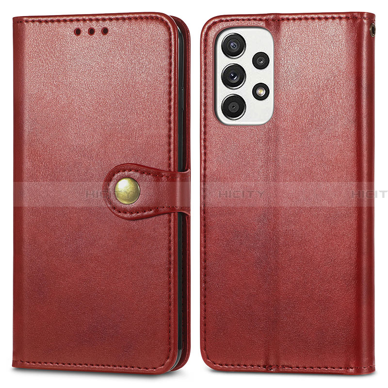 Custodia Portafoglio In Pelle Cover con Supporto S05D per Samsung Galaxy A33 5G Rosso