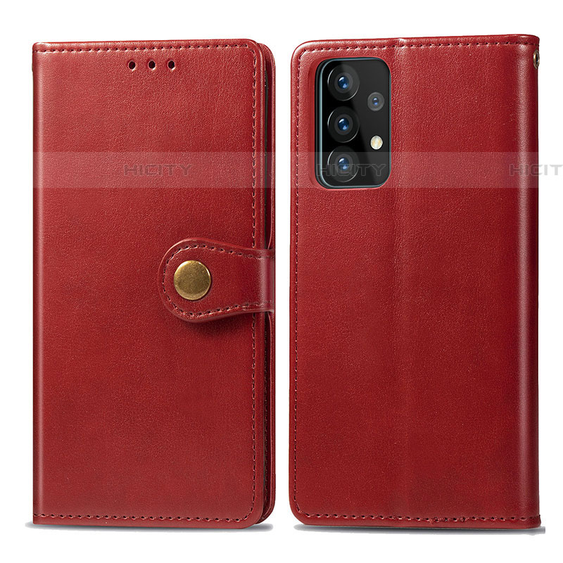 Custodia Portafoglio In Pelle Cover con Supporto S05D per Samsung Galaxy A52 4G Rosso