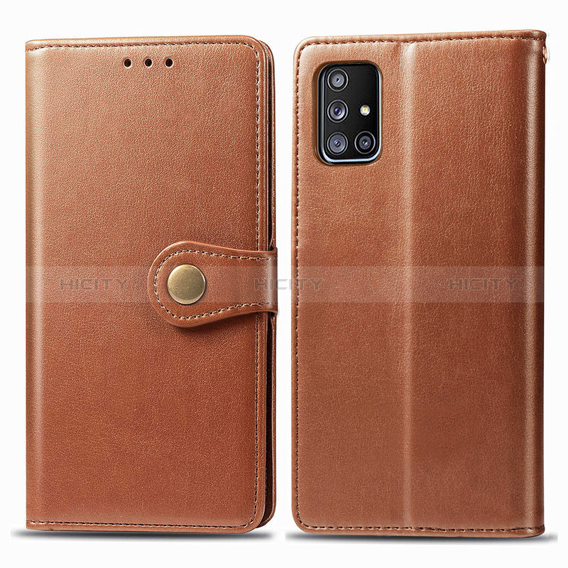 Custodia Portafoglio In Pelle Cover con Supporto S05D per Samsung Galaxy A71 5G Marrone