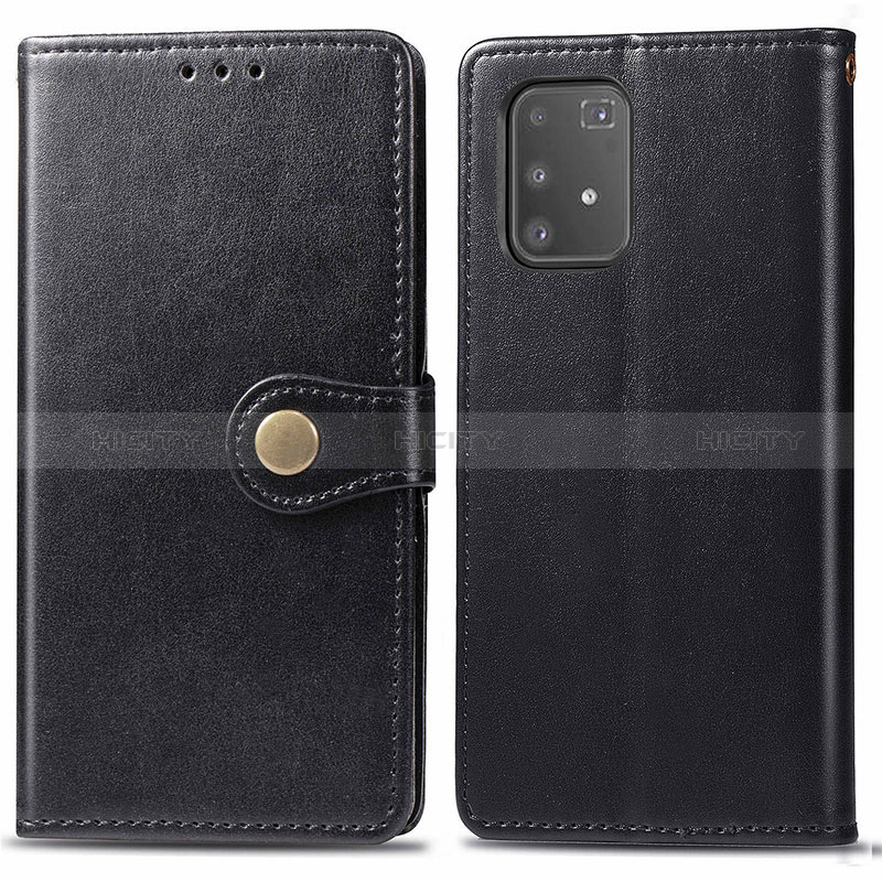 Custodia Portafoglio In Pelle Cover con Supporto S05D per Samsung Galaxy A91 Nero