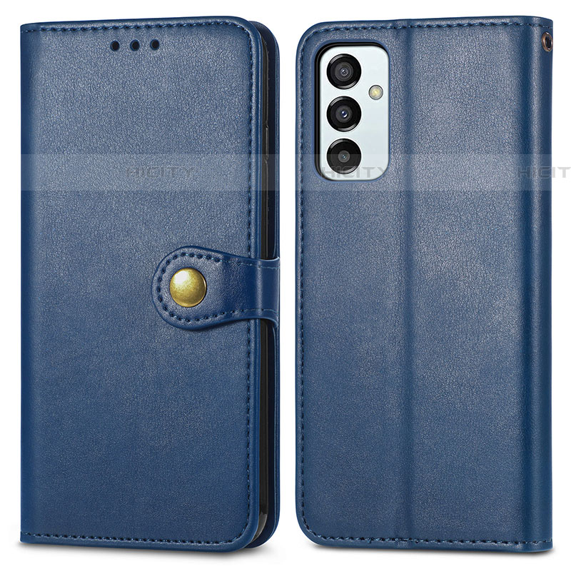 Custodia Portafoglio In Pelle Cover con Supporto S05D per Samsung Galaxy F23 5G Blu