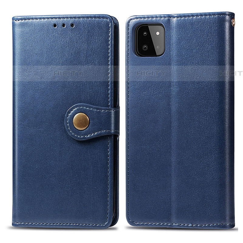 Custodia Portafoglio In Pelle Cover con Supporto S05D per Samsung Galaxy F42 5G Blu