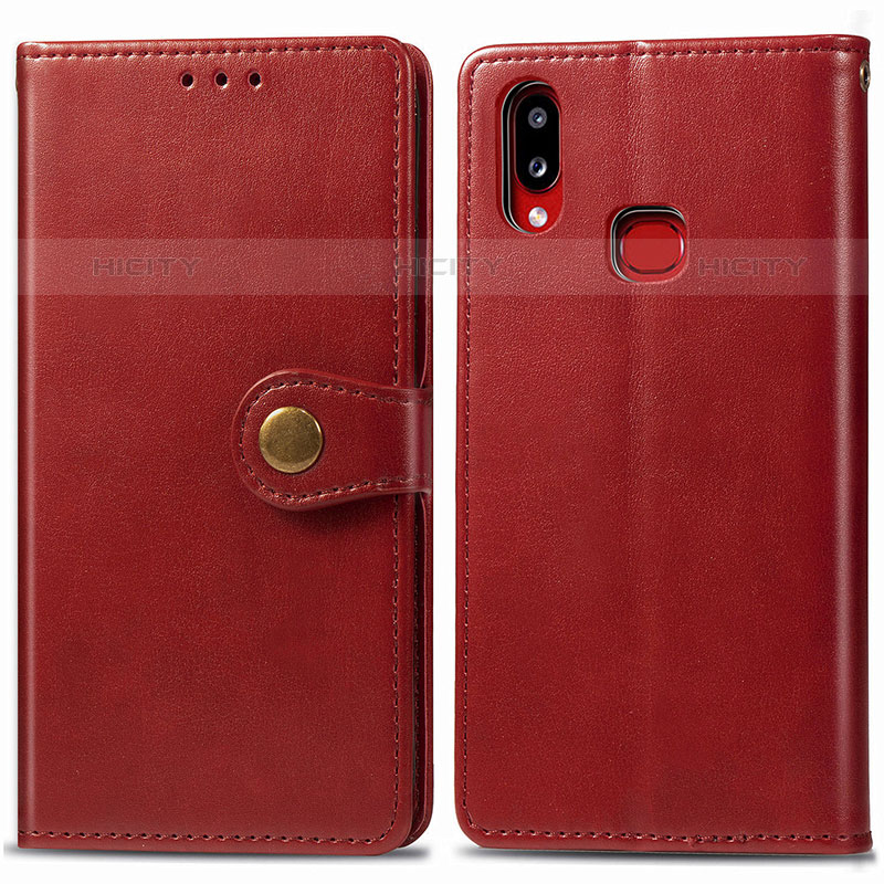 Custodia Portafoglio In Pelle Cover con Supporto S05D per Samsung Galaxy M01s Rosso