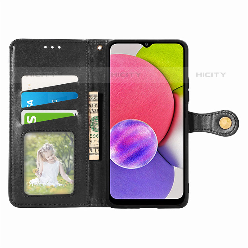 Custodia Portafoglio In Pelle Cover con Supporto S05D per Samsung Galaxy M02s