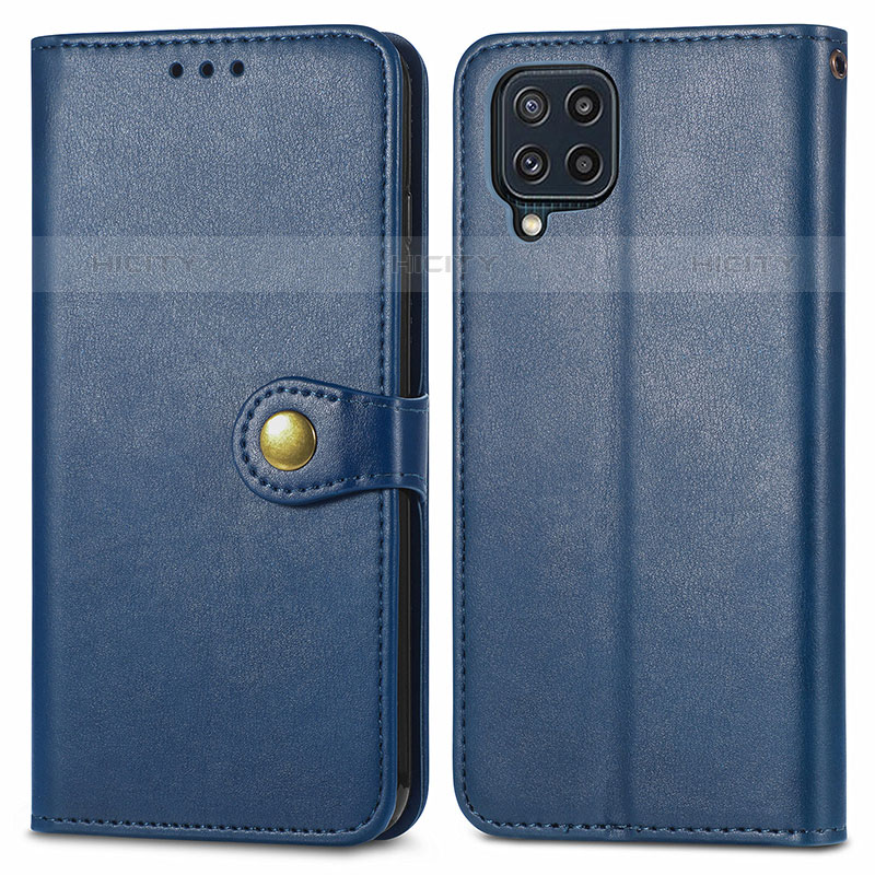 Custodia Portafoglio In Pelle Cover con Supporto S05D per Samsung Galaxy M32 4G Blu