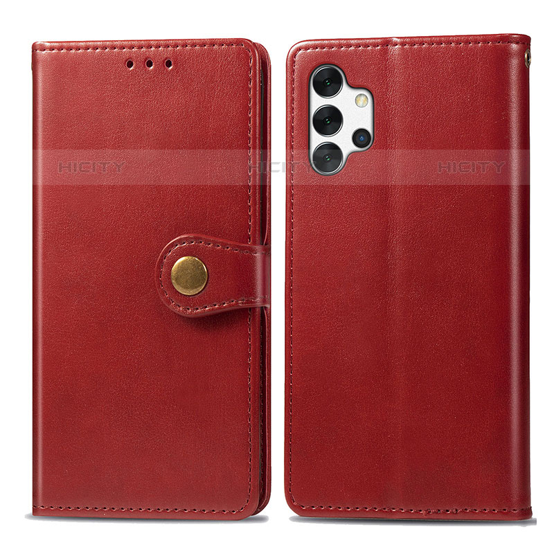 Custodia Portafoglio In Pelle Cover con Supporto S05D per Samsung Galaxy M32 5G Rosso