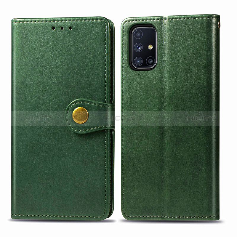 Custodia Portafoglio In Pelle Cover con Supporto S05D per Samsung Galaxy M51 Verde