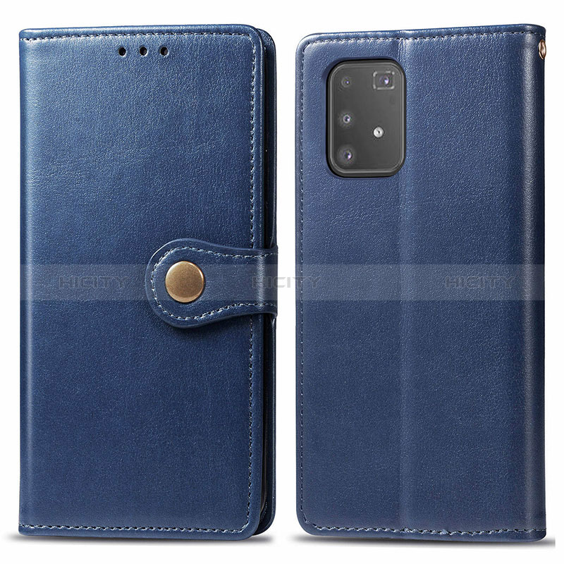 Custodia Portafoglio In Pelle Cover con Supporto S05D per Samsung Galaxy M80S Blu