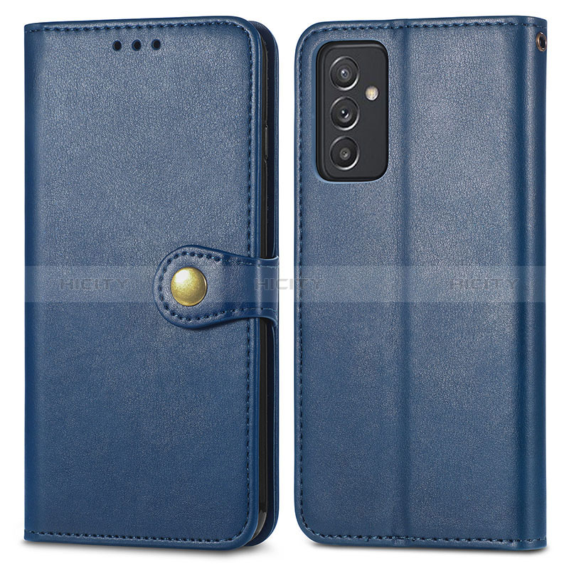 Custodia Portafoglio In Pelle Cover con Supporto S05D per Samsung Galaxy Quantum2 5G Blu