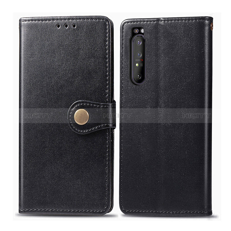 Custodia Portafoglio In Pelle Cover con Supporto S05D per Sony Xperia 1 II Nero