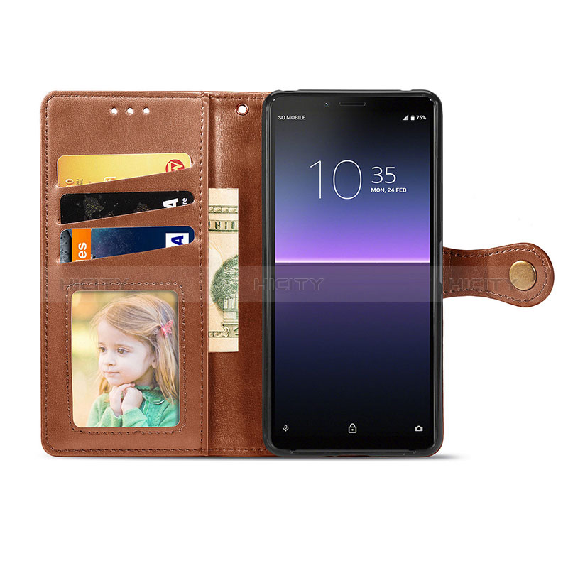 Custodia Portafoglio In Pelle Cover con Supporto S05D per Sony Xperia 10 II