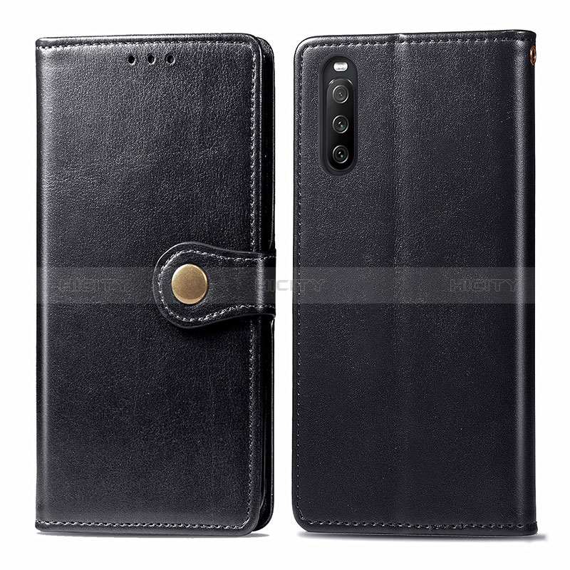 Custodia Portafoglio In Pelle Cover con Supporto S05D per Sony Xperia 10 III Lite Nero