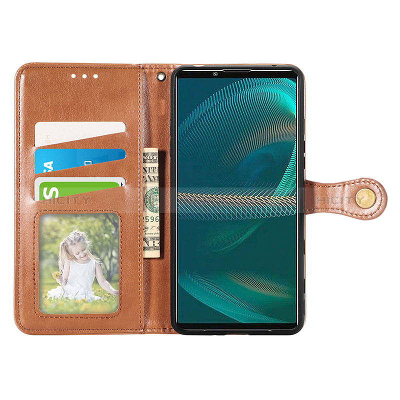 Custodia Portafoglio In Pelle Cover con Supporto S05D per Sony Xperia 5 IV