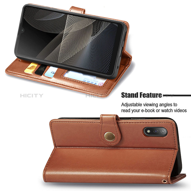 Custodia Portafoglio In Pelle Cover con Supporto S05D per Sony Xperia Ace II