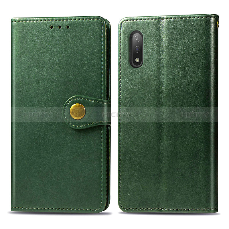 Custodia Portafoglio In Pelle Cover con Supporto S05D per Sony Xperia Ace II Verde